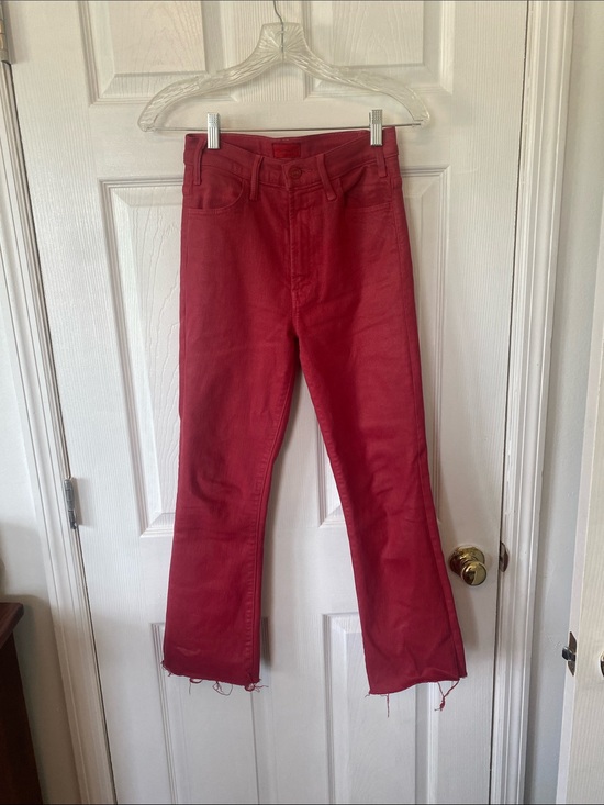 MOTHER Denim - MOTHER The Hustler Ankle Fray Red Women's Jeans Never a Dull Moment